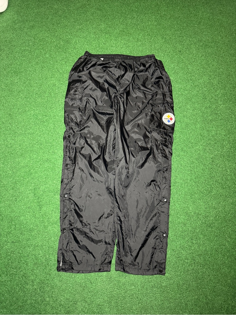 Steelers Vintage Pants XXL 32x31 Cargo Baggy 90s Pittsburgh Nylon Breakaway